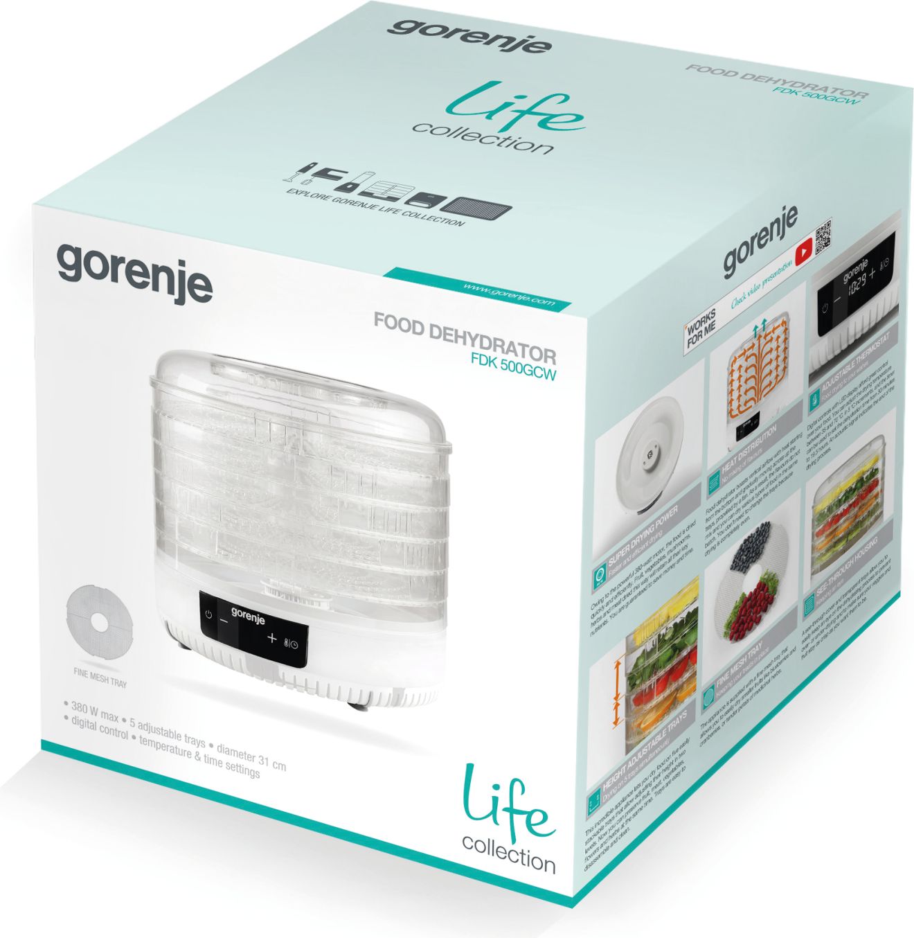 Gorenje Aparat za sušenje hrane – dehidrator FDK500GCW gorenje - Image 5