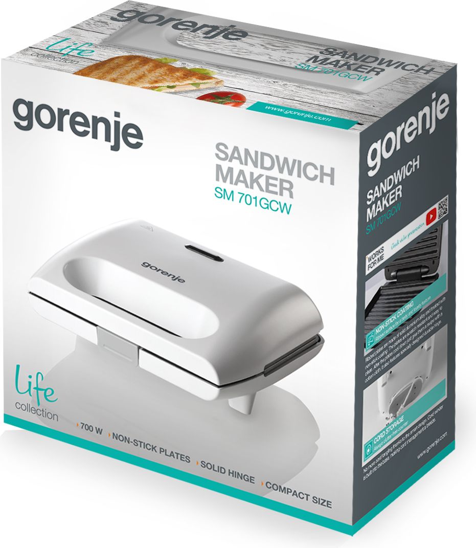 Gorenje Aparat za sendviče SM701GCW - Image 6