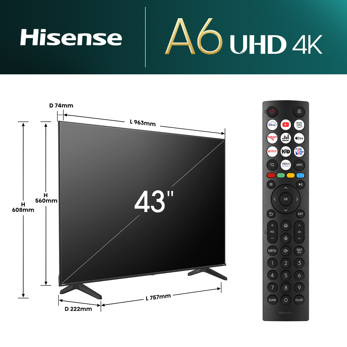 Hisense UHD Smart TV 43A6N - Image 3