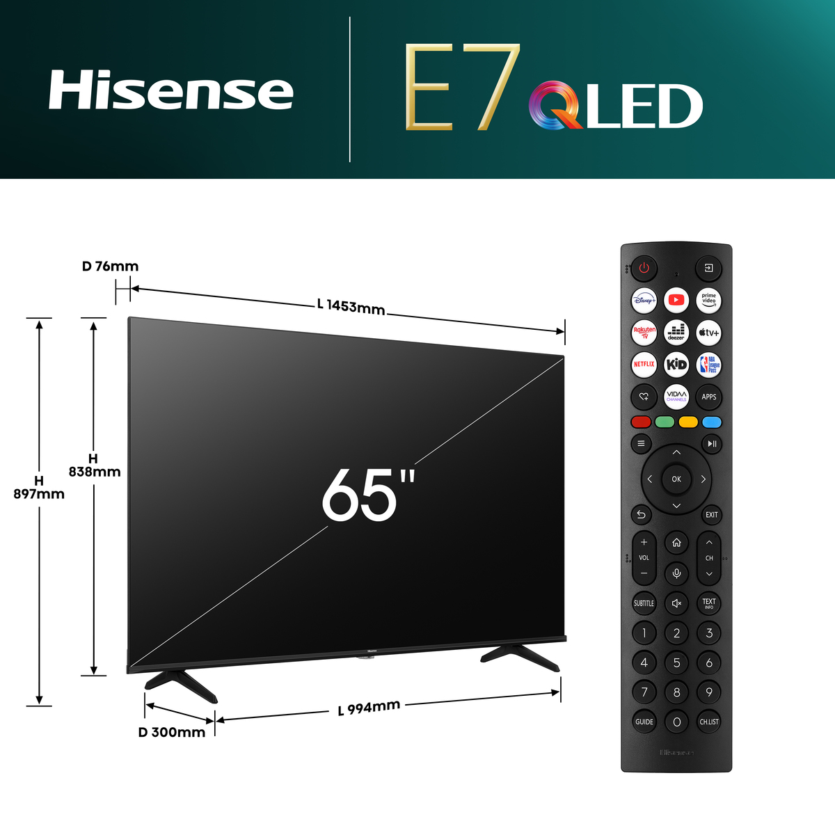 Hisense QLED Smart TV 65E7NQ - Image 2