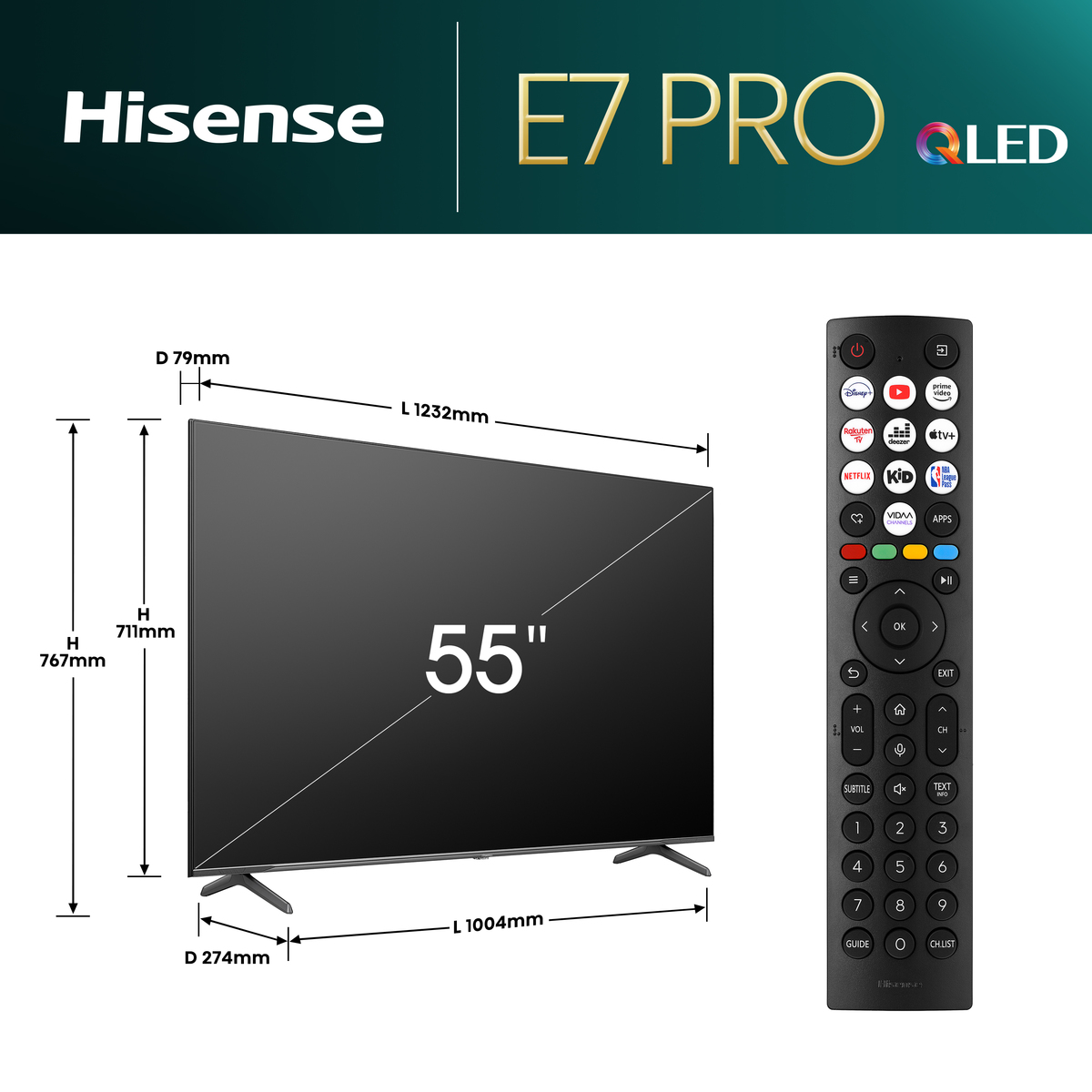 Hisense QLED Smart TV 55E7NQ PRO - Image 3