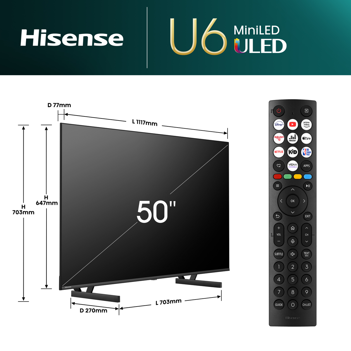 Hisense Mini-LED Smart TV 50U6NQ - Image 3