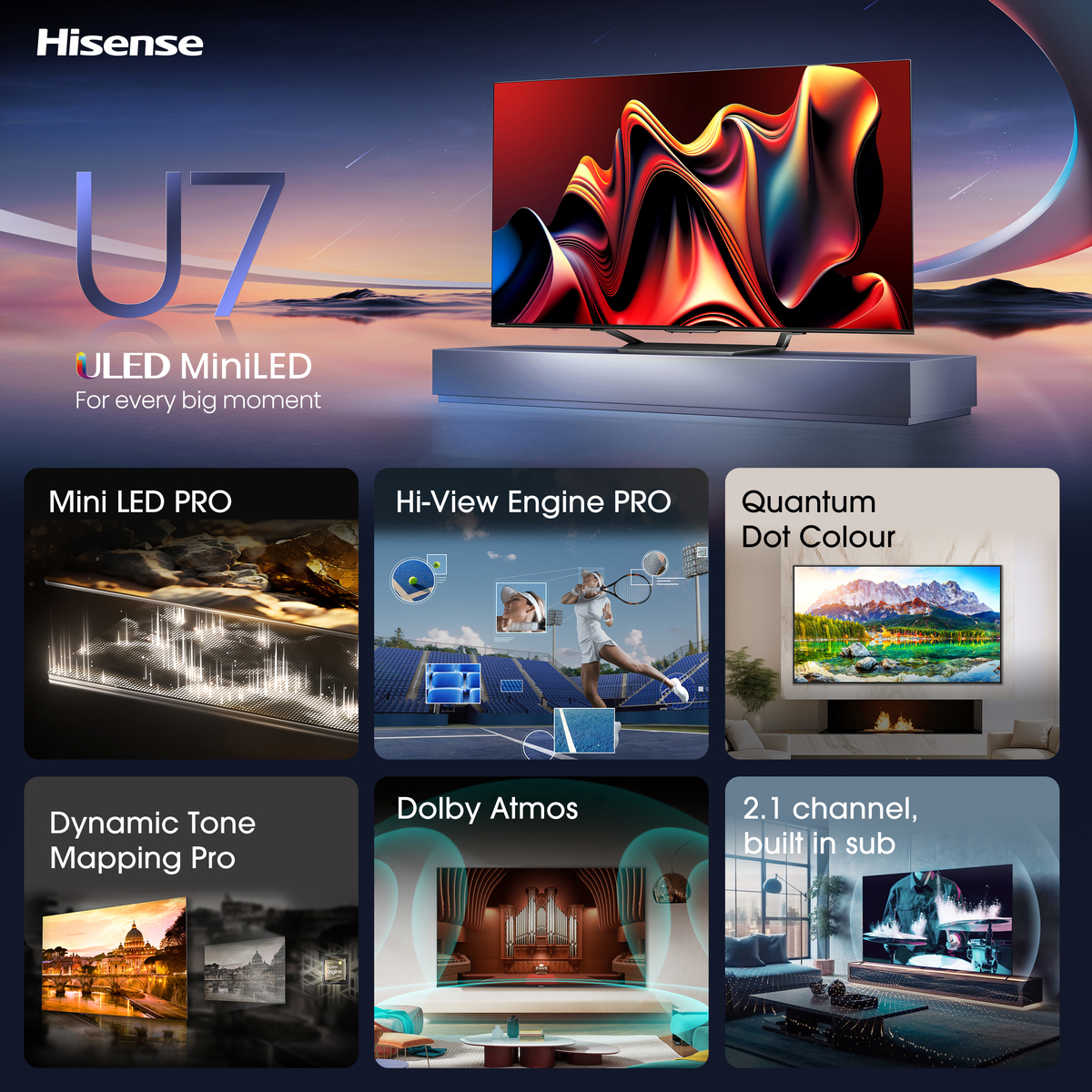 Hisense Mini-LED Smart TV 75U7NQ - Image 4