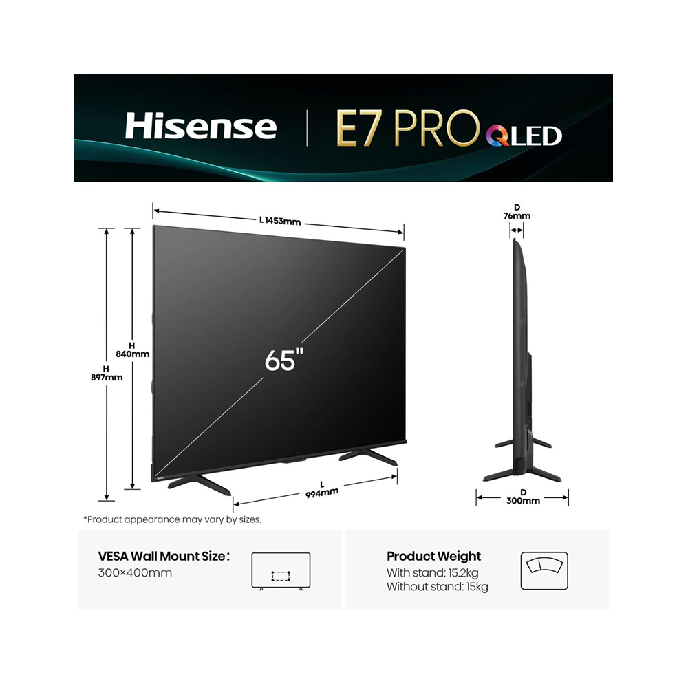 65 '' E7Q PRO | QLED Smart TV 4K 144 Hz - Image 2
